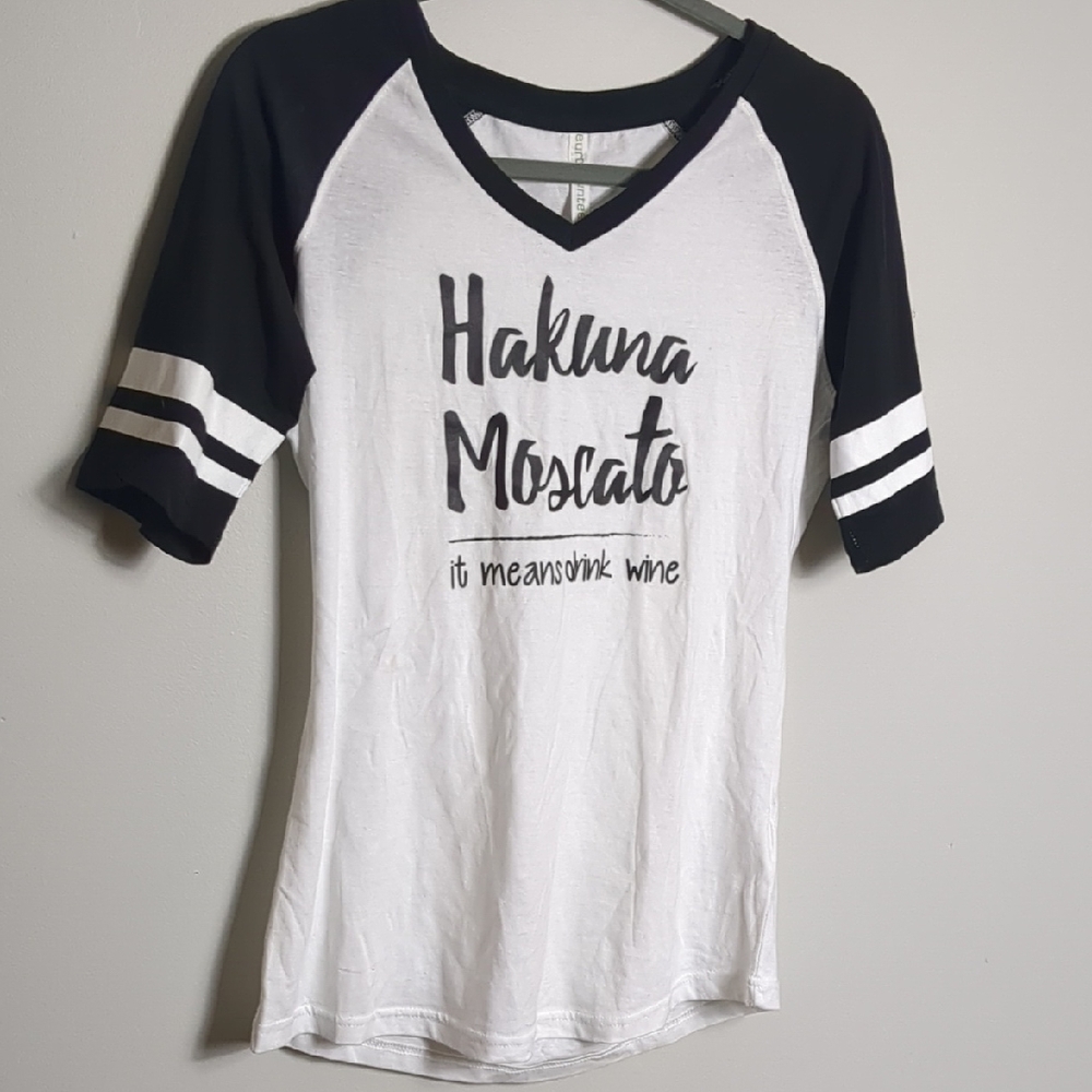 Black and White Raglan Graphic Jersey Tee